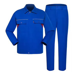 Vente en gros de vêtements de sécurité avec logo personnalisé Ensemble de sécurité haute visibilité 2 pièces pantalon polo à manches longues pour les travailleurs industriels - Product Image 4