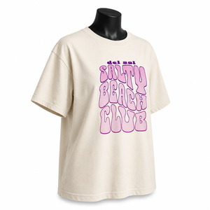 Camiseta de Algodón Grueso Personalizada para Mujer, Estilo Holgado con Hombros Caídos, Informal - Product Image 3