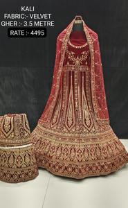 Velours de qualité supérieure Lehenga Choli ensemble de couleur marron personnalisé travail Zari lourd dames filles vêtements de fête y compris correspondant Dupatta - Product Image 5