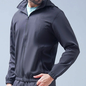 Wholesale price custom made Turn over collar with <b>zip</b> <b>up</b> plain two piece windbreaker sets for men - Product Image 2