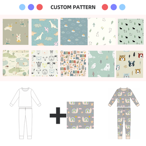 Ensembles de vêtements pour bébé personnalisés OEM 2 pièces en Spandex / Fibre de bambou, imprimé escargot, arc-en-ciel, étoile, nuage, logo personnalisé, vêtements de nuit unisexes - Product Image 2