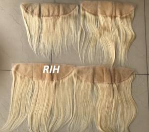 Extensiones de cabello humano Natural malayo, mechones con cierre Frontal de encaje 13x4, 613 unidades - Product Image 5