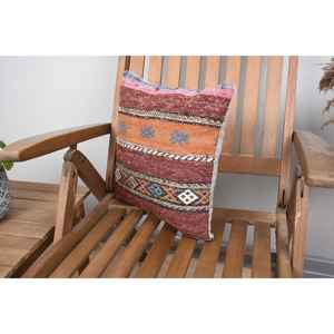 Rustic 14x14 Inch Kilim Wool Pillow Brown Luxe <b>Fluffy</b> Cushion Vintage Print Portable Cushion for <b>Bedding</b> Decor for Christmas - Product Image 3