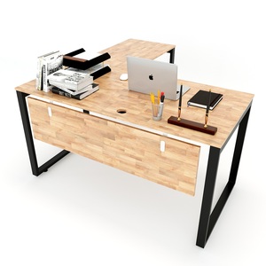 HBRT014-โต๊ะทำงานรูปตัวแอลสไตล์มินิมอลร่วมสมัย ขนาด 140x140 ซม. พร้อมระบบ RECTANG และขาเหล็กประกอบสำเร็จ สำหรับใช้ในห้องนอนหรือสำนักงาน - Product Image 1