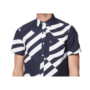 Camicia Casual da Uomo Perry Ellis America con Stampa Floreale della Bandiera, 100% Cotone Popeline, Taglia XXL, Traspirante, Blu Lungo - Product Image 2