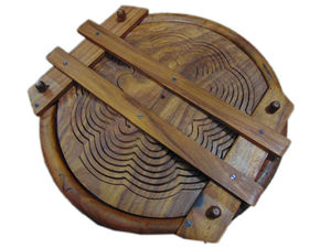 12-Inch Folding Collapsible Hanging Fruit Basket Space-Saving Wooden Swing Basket for <b>Kitchen</b> & Home Decor Handcrafted Foldable - Product Image 6