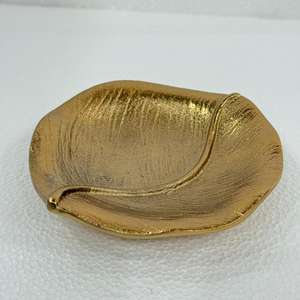 Tazón de Servir Vintage en Forma de Hoja para Frutos Secos, Hecho a Mano, Metal Chapado en Oro, Diseño Moderno, Vajilla de Alta Calidad - Product Image 6