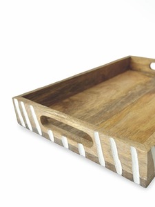 Bandejas de Servir de Madera de Mango, Bandeja de Servir de Madera Blanqueada - Product Image 2