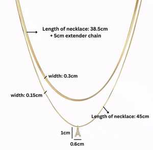 Collar inicial en capas chapado en oro de 18 quilates | Conjunto de joyería con colgante de letra de circón antideslustre | Collar de cadena de serpiente delicada - Product Image 3