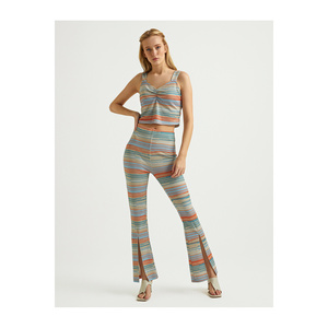 Body de Punto Plisado con Estampado Colorido para Mujer, Estilo Chic - Product Image 3