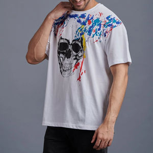 เสื้อยืดฟิตเนสโอเวอร์ไซส์แห้งเร็วสไตล์วินเทจของผู้ชายเสื้อยืดผ้าฝ้าย100% เฮฟวี่เวตแบบหลวมสำหรับฤดูร้อน - Product Image 2