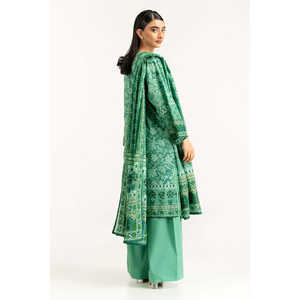 Traje de jardín verde de 3 piezas estampado para mujer, elegante, casual, hasta la rodilla, transpirable, con aberturas modernas, para oficina o fiesta, OEM/ODM disponible - Product Image 4