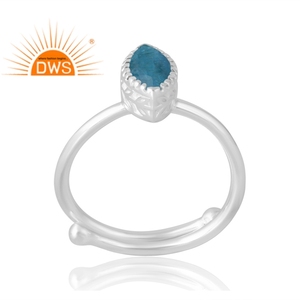 Vente chaude 925 Sterling Silver Natural Neon Apatite Gemstone Ring Bijoux Personnalisés Pour Les Femmes Cadeau Pour Elle - Product Image 1