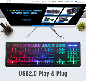 <span class=keywords><strong>Clavier</strong></span> rétro-éclairé RGB USB Claviers arc-en-ciel filaires conçus pour PC, bureau, joueurs, <span class=keywords><strong>PS4</strong></span>, PS5, ordinateur portable, Xbox - Product Image 3