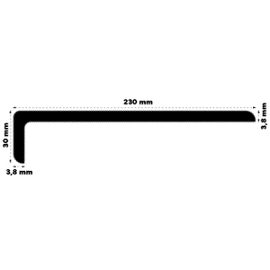 Profilo di Bordo Scala Heavy Duty, Nero/Giallo, 800 x 230 x 30mm (L x P x H) - TKPHD800-SG - Product Image 2