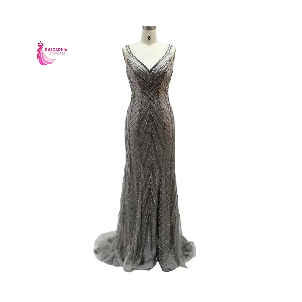Women's Formal Party Dress Evening Gown Sleeveless Beaded Evening Dresses For Party