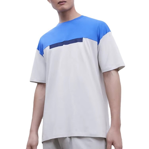 Camiseta con hombros caídos y diseño de logotipo personalizado informal para hombre, 100% algodón, alta calidad, nuevo punto de gran tamaño, empalme de Color - Product Image 1