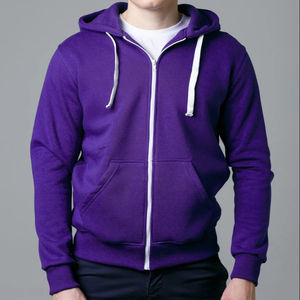 เสื้อฮู้ดซิปผู้ชาย พิมพ์โลโก้ตามสั่ง ผ้าฟลีซโพลีเอสเตอร์/คอตตอน ทรงปกติ บริการ OEM แห้งเร็ว ไม่หดตัว - Product Image 1