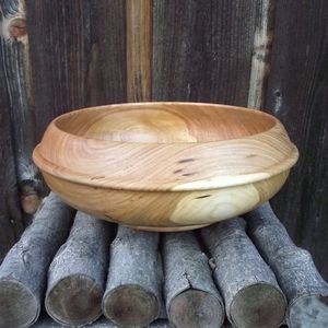 EVITAR PERFECTO ARTESANÍA VERSÁTIL Tazón de masa de madera Hecho a mano para frutas o ensaladas Vintage Casa de campo rústica de alta calidad - Product Image 2