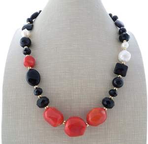 Corbata con cuentas de resina única para mujer con forma de bola con cadena de cuerda - Product Image 1