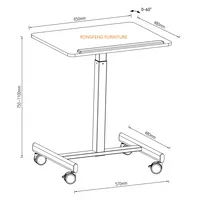 Table de présentation inclinable réglable en hauteur, pupitre mobile avec roulettes verrouillables pour bureau et école