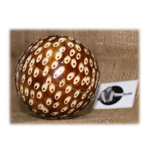 Design antique brun couleur antique incrustation de résine boule décorative Premium Tradnary os incrustation boule ensemble taille personnalisée trou décor à la maison - Product Image 1