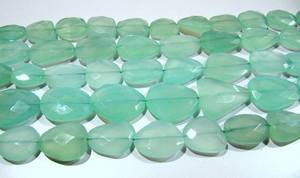 Perles de Briolette de forme libre en calcédoine naturelle Aqua environ 20-30mm taille 16 pouces de longs brins pour la fabrication de bijoux - Product Image 3