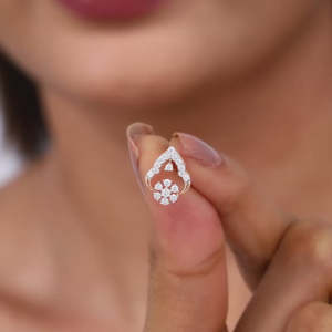 Pendientes de gota de diamantes de oro rosa - Product Image 6