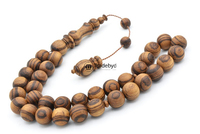 Tasbih Mala en bois poli écologique pour usage quotidien - Perles de prière islamiques tendance pour la méditation, le culte et la pureté - Cadeau par Tradebyd