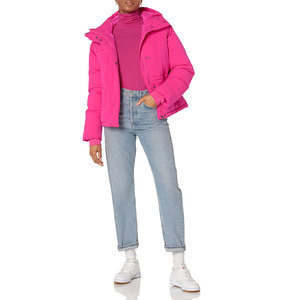Bulk Production Women's Winter Windbreaker Warm Cropped Customizable Puffer Breathable <b>Jacket</b> Woman - Product Image 4