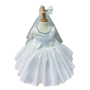 Nouvelle Robe de Soirée en Satin Modèle 2025 pour Filles, Col Halter avec Nœud, Perles, Sans Manches, Longue, Décontractée, Écologique, Fabriquée au Vietnam - Product Image 1