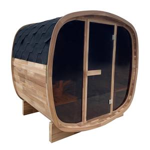 Sauna pour 6 personnes avec carreaux imperméables, chauffage 6KW, design carré en cèdre rouge et porte en verre - Product Image 4