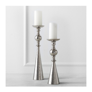 Soportes para velas de metal plateado 2025 - Product Image 1