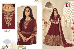 Latest Designer Fancy Georgette With Codding Work Salwar Kameez and Georgette Lase Dupatta Wholesale <b>Supply</b> - Product Image 3