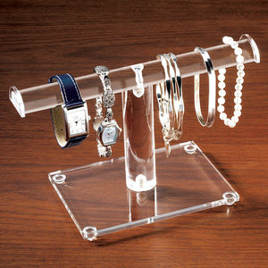 Soporte de exhibición de joyería de acrílico transparente desmontable en forma de T de moda Perspex pulsera brazalete soporte de exhibición para tienda - Product Image 1