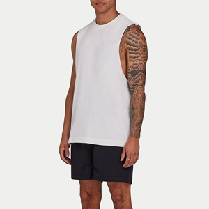 เสื้อแขนกุดแห้งเร็วของผู้ชายเสื้อสไตล์สตรีทแห้งเร็วโลโก้ของตัวเอง - Product Image 1