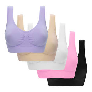 เสื้อชั้นในกีฬาสำหรับผู้หญิงไซส์ใหญ่ แบบเรียบง่าย เหมาะสำหรับวิ่งและออกกำลังกายในยิม-ระบายอากาศได้ดี กระชับมีโลโก้ด้านหน้า รองรับทรงได้ดี ผลิตจากผ้าสแปนเด็กซ์/ไนลอน - Product Image 6