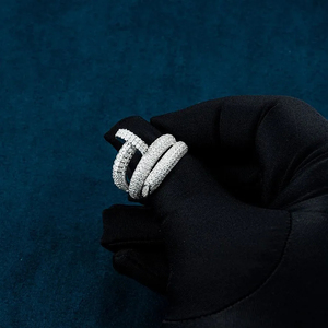 Unique Designer Iced Out Nail Ring 925 Sterling Silver Plated 14k <b>Gold</b> Round Cut D Color VVS Moissanite Diamonds <b>Man</b> Ring - Product Image 6