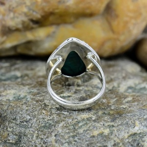 Unique Handmade 925 Sterling Silver Malachite Gemstone <b>Ring</b> for Women Boho Style Stackable Jewelry Custom Size Available - Product Image 4