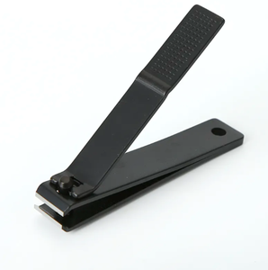 ANAAIF Coupe-ongles portable noir mat de haute qualité, lame incurvée et tranchante pour cuticule d'ongle d'orteil, conception antidérapante des doigts - Product Image 1