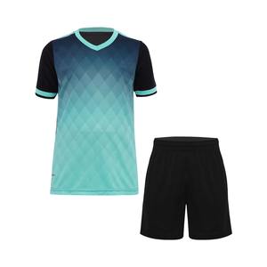 Ensemble de maillot de football à manches courtes pour hommes, uniforme de football pour adultes, maillot de football bleu pour garçon, nom personnalisé, numéro DIY - Product Image 3