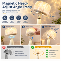 Lampe projecteur d'ondulations d'eau en forme de chapeau, lumière d'ambiance RGB 16 couleurs, rechargeable, base conique, lampe de table pour la décoration intérieure