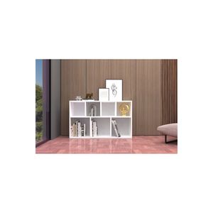 Twin Modern <b>White</b> 7-Shelf Disassembled Multi-Purpose Living Room Space-Saving Bookshelf & <b>Bookcases</b> - Product Image 1