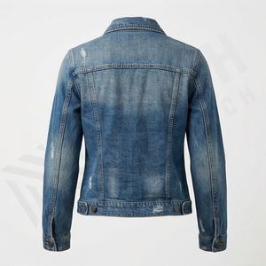 Reasonable Price <b>Woman</b> Denim <b>Jacket</b> Cropped <b>Vintage</b> Distressed Style Trendy Everyday Street Fashion Apparel Customized Color - Product Image 2