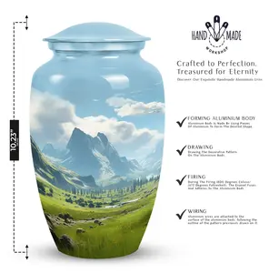 Urne funéraire paysage de montagne pour cendres humaines crémées - Product Image 2