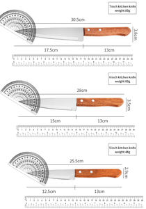มีดทำครัวสแตนเลสมีดหั่นเนื้อด้ามไม้บริการ ODM - Product Image 3