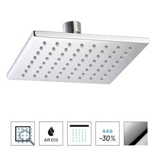 8mm Chrome Plated Brass <b>Square</b> <b>Shower</b> <b>Head</b> for 200x200mm Size Single Pack of 1 <b>Shower</b> Room Accessory - Product Image 1
