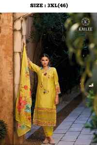 Traje DE TRABAJO Salwar de secuencia de bordado de seda viscosa sintética de último diseñador de Fab Zone - Product Image 3