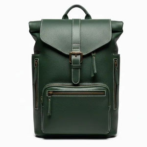 Nouveau sac à dos de luxe en cuir véritable avec rabat et boucle pour homme, avec plusieurs poches et couleur personnalisable - Product Image 1