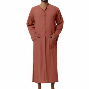 Venta caliente Hombres de moda Jubba Thobe Oriente Medio Árabe Qatar Oración islámica Hombres Jubba Thobe Precio barato - Product Image 5